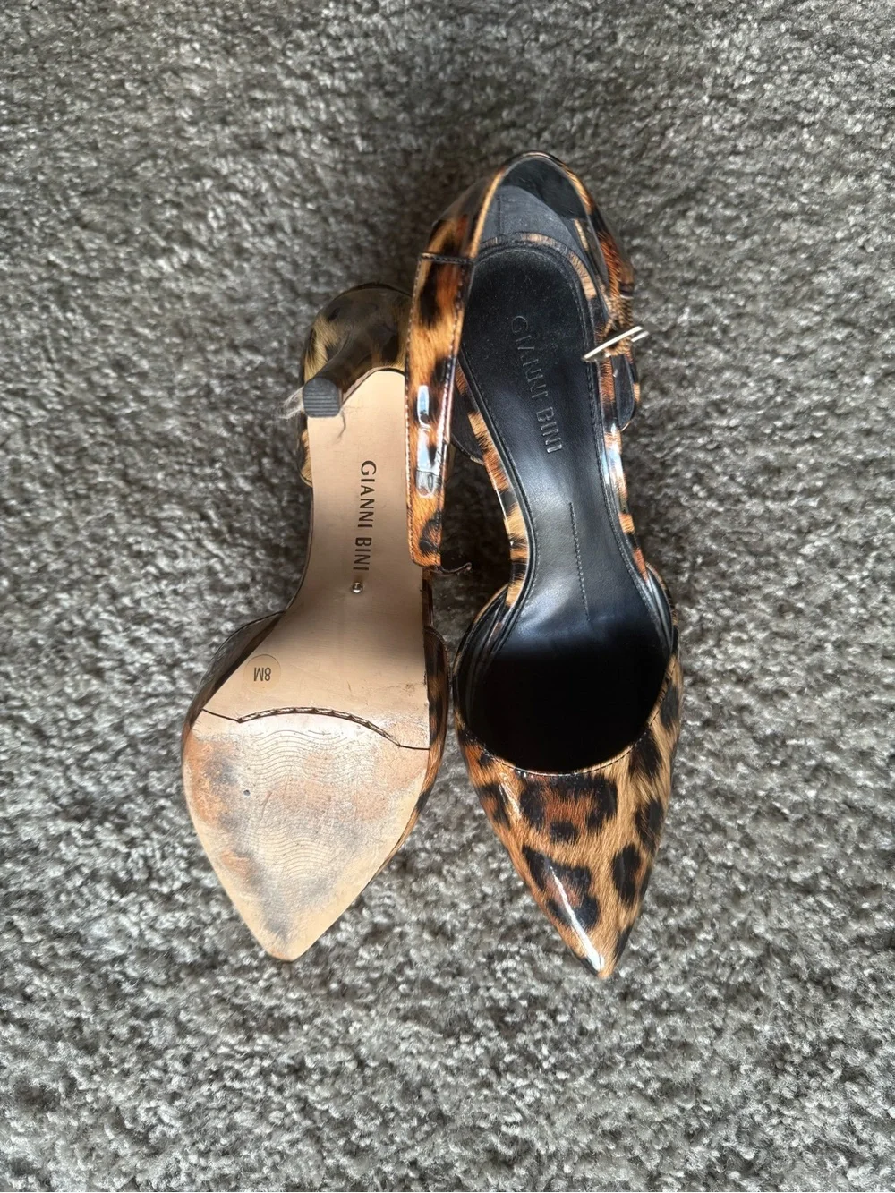 Gianni Bini Leopard Print Pointed Toe Slingbacks - Brown/Black